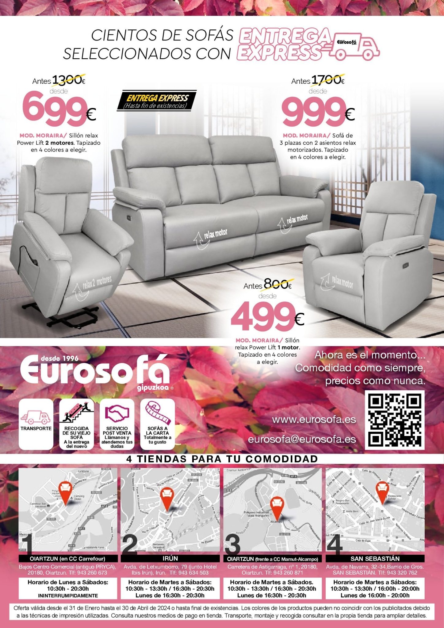 Sofás, butacas y colchones muy baratos. EUROSOFA GIPUZKOA
