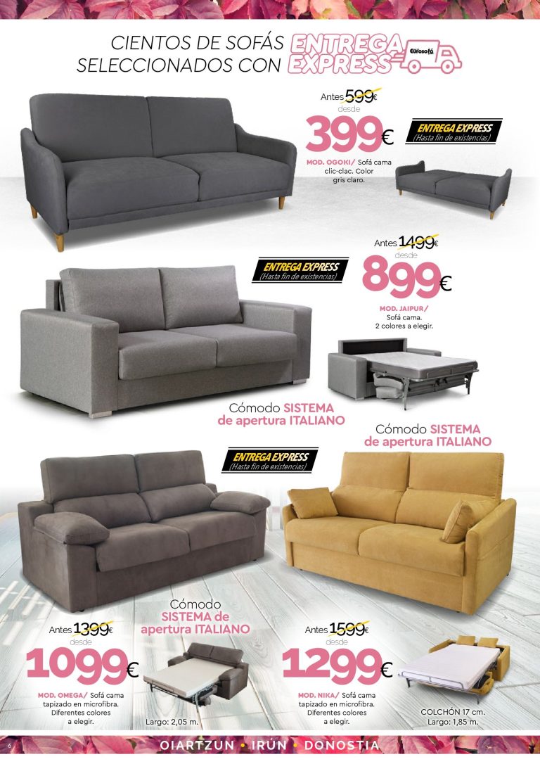 Sofás, butacas y colchones muy baratos. EUROSOFA GIPUZKOA