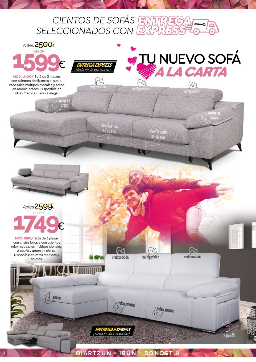 Sofás, butacas y colchones muy baratos. EUROSOFA GIPUZKOA