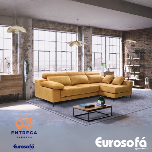 sofa barato con deslizantes y chaise longue, entrega rapida