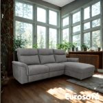 Sofá barato con chaise longue y relax motor modelo Castellón con entrega rápida.